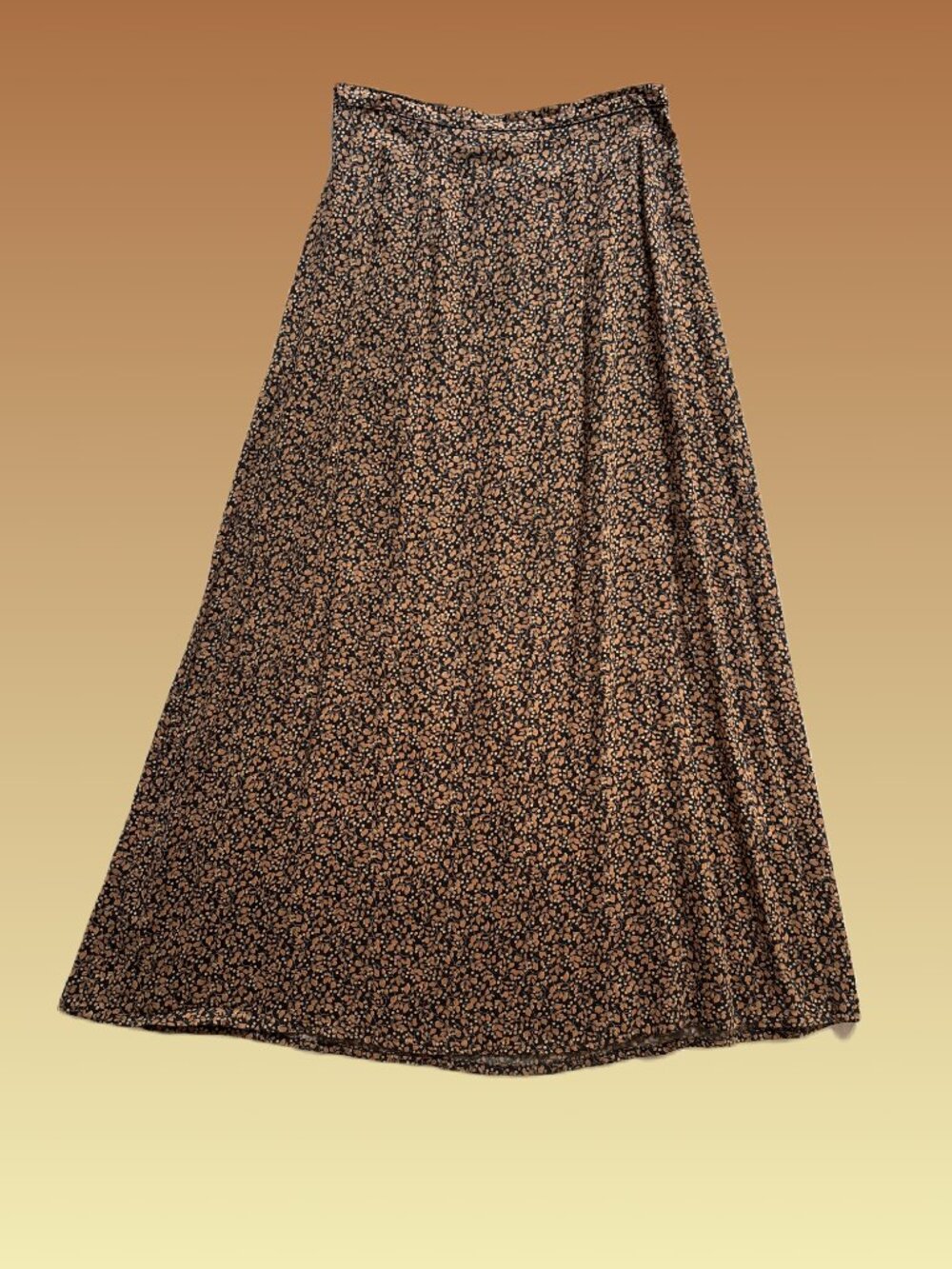 Vintage Printed A-Line Maxi Skirt
